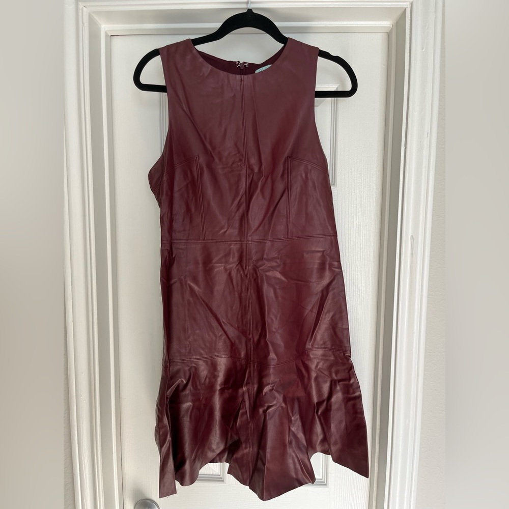 Maroon Leather Dress